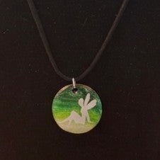 Hand-Painted Small Wooden Pendant Necklace – Sealed with Resin | Wearable Art by Madaura