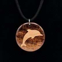 Hand-Painted Small Wooden Pendant Necklace – Sealed with Resin | Wearable Art by Madaura