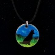 Hand-Painted Small Wooden Pendant Necklace – Sealed with Resin | Wearable Art by Madaura