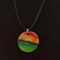 Hand-Painted Small Wooden Pendant Necklace – Sealed with Resin | Wearable Art by Madaura