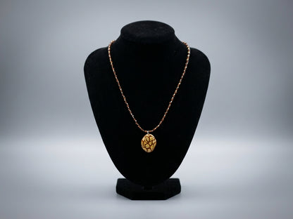 Artisan Marbled Pendant on a Beaded Necklace | Wearable Art by Madaura
