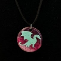 Hand-Painted Small Wooden Pendant Necklace – Sealed with Resin | Wearable Art by Madaura