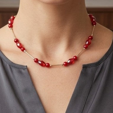 Handmade Floating Glass Bead Choker Necklace by Madaura