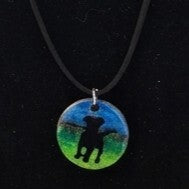 Hand-Painted Small Wooden Pendant Necklace – Sealed with Resin | Wearable Art by Madaura