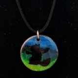 Hand-Painted Small Wooden Pendant Necklace – Sealed with Resin | Wearable Art by Madaura