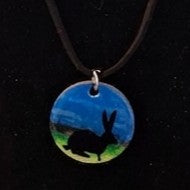 Hand-Painted Small Wooden Pendant Necklace – Sealed with Resin | Wearable Art by Madaura