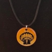 Hand-Painted Small Wooden Pendant Necklace – Sealed with Resin | Wearable Art by Madaura